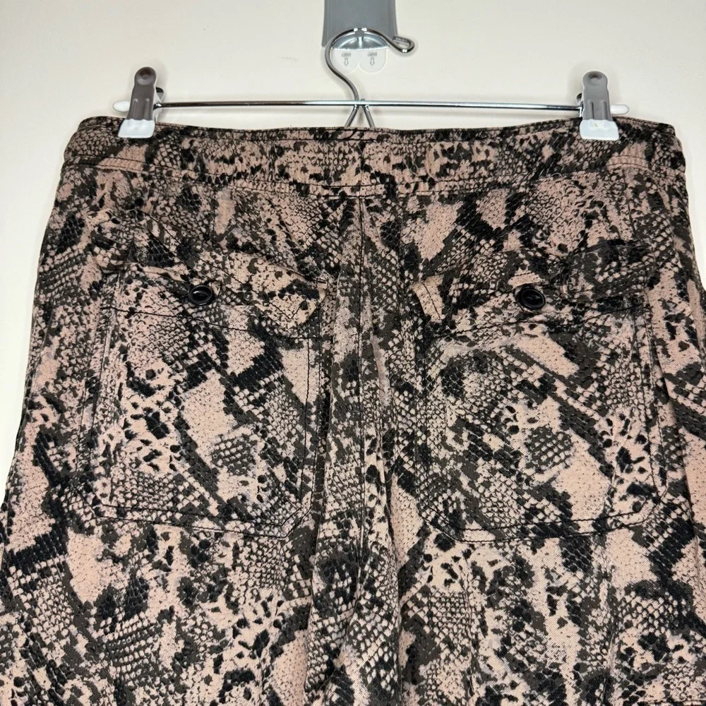 ANTHRO SANCTUARY Snakeskin Printed Tan Comfy Lightweight Drawstring Joggers